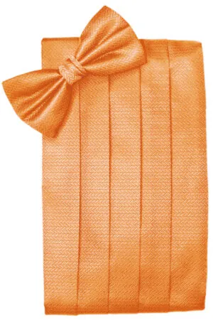 Tangerine Herringbone Cummerbund