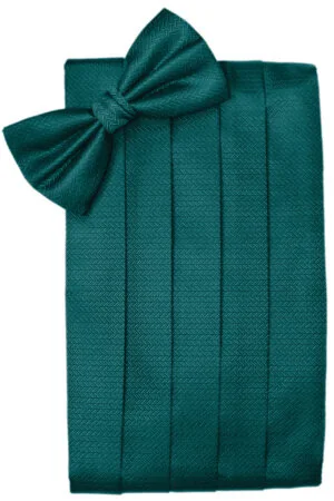 Teal Herringbone Cummerbund