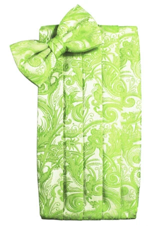 Lime Tapestry Cummerbund