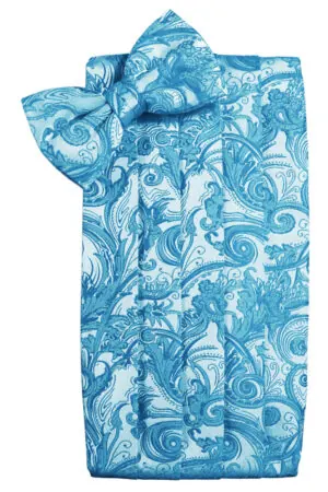 Turquoise Tapestry Cummerbund