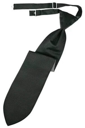 Asphalt Herringbone Long Tie