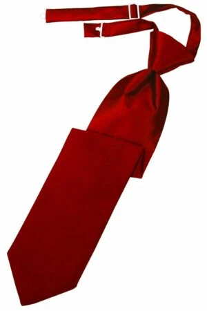 Scarlet Solid Satin Long Tie