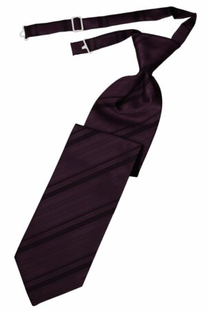 Berry Striped Satin Long Tie