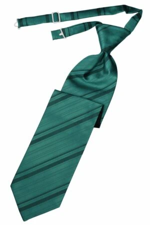 Jade Striped Satin Long Tie