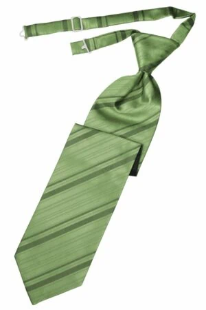 Sage Striped Satin Long Tie