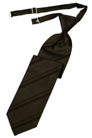 Truffle Striped Satin Long Tie