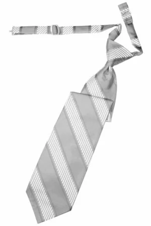 Silver Venetian Stripe Long Tie