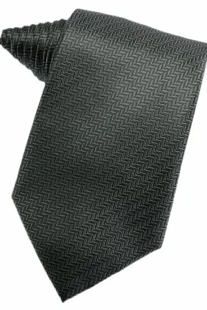 Asphalt Herringbone Suit Tie