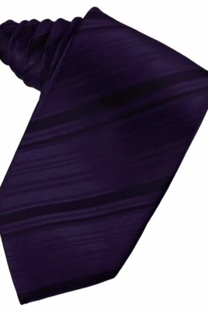 Amethyst Striped Satin Suit Tie