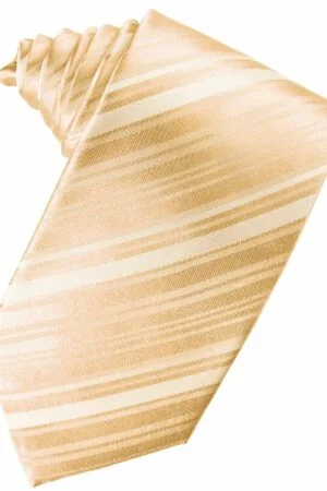 Apricot Striped Satin Suit Tie