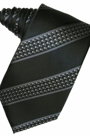 Asphalt Venetian Stripe Suit Tie