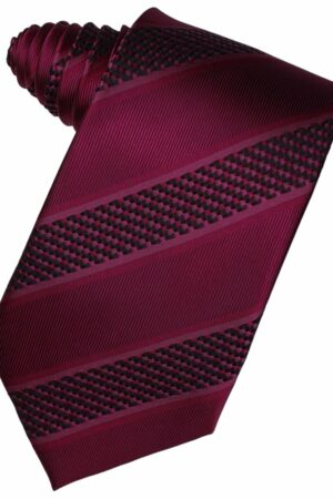 Wine Venetian Stripe Suit Tie