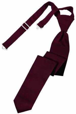 Wine Solid Satin Skinny Tie