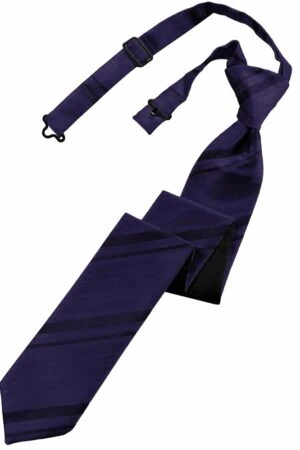 Amethyst Striped Satin Skinny Tie