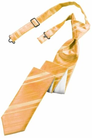 Apricot Striped Satin Skinny Tie