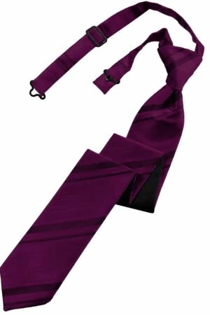 Sangria Striped Satin Skinny Tie