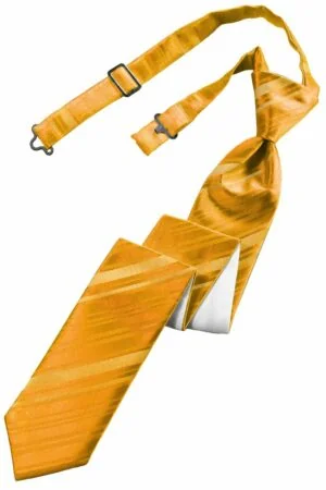 Tangerine Striped Satin Skinny Tie