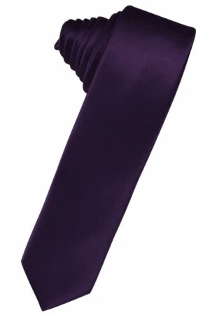 Amethyst Solid Satin Skinny Suit Tie