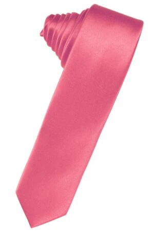 Bubblegum Solid Satin Skinny Suit Tie