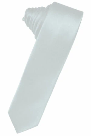 Seaglass Blue Solid Satin Skinny Suit Tie