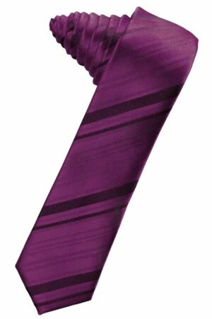 Sangria Striped Satin Skinny Suit Tie
