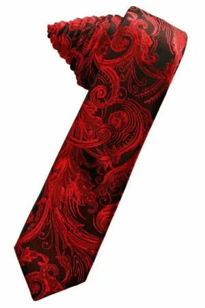Scarlet Tapestry Skinny Suit Tie