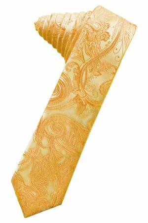 Tangerine Tapestry Skinny Suit Tie