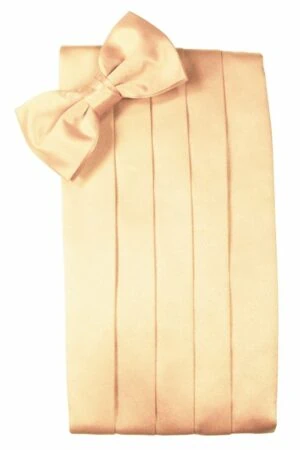 Apricot Solid Satin Cummerbund