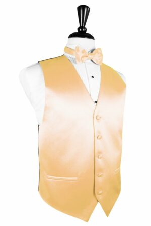 Apricot Solid Satin Vest