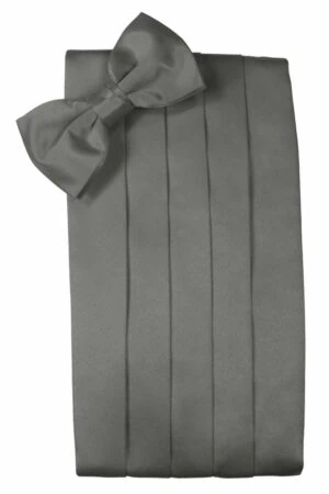 Charcoal Solid Satin Cummerbund