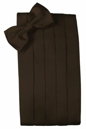 Chocolate Solid Satin Cummerbund