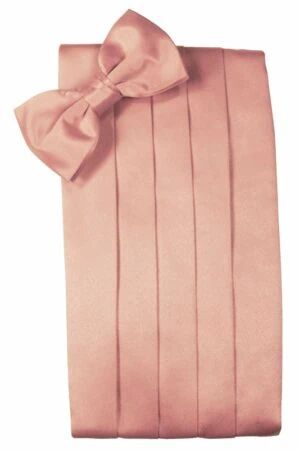 Coral Solid Satin Cummerbund