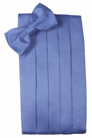 Cornflower Solid Satin Cummerbund
