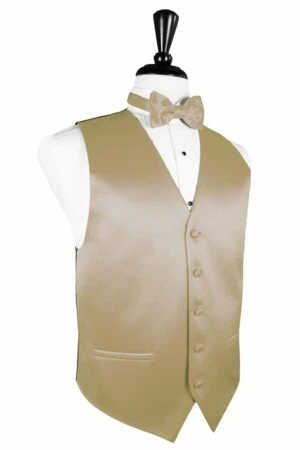 Golden Solid Satin Vest