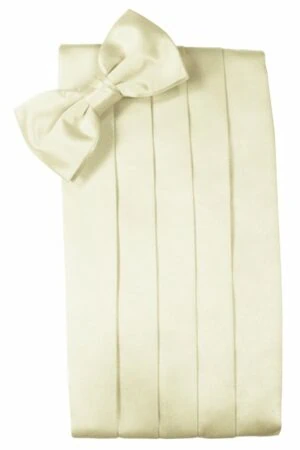 Ivory Solid Satin Cummerbund