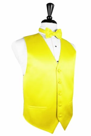 Lemon Solid Satin Vest
