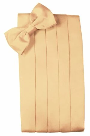 Peach Solid Satin Cummerbund