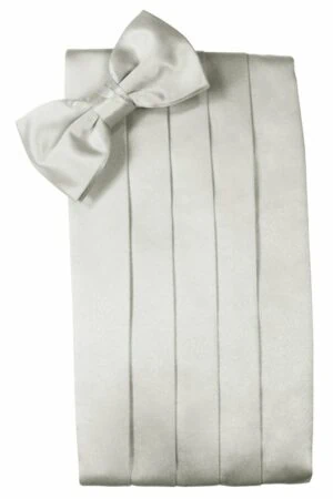 Platinum Solid Satin Cummerbund