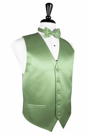 Sage Solid Satin Vest