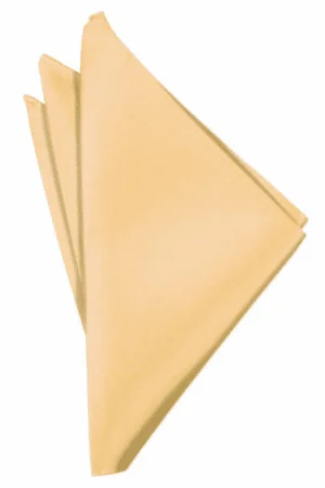 Apricot Solid Satin Pocket Square