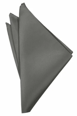 Charcoal Solid Satin Pocket Square