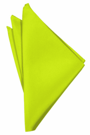 Lime Solid Satin Pocket Square