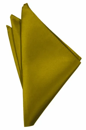 New Gold Solid Satin Pocket Square