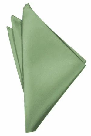 Sage Solid Satin Pocket Square