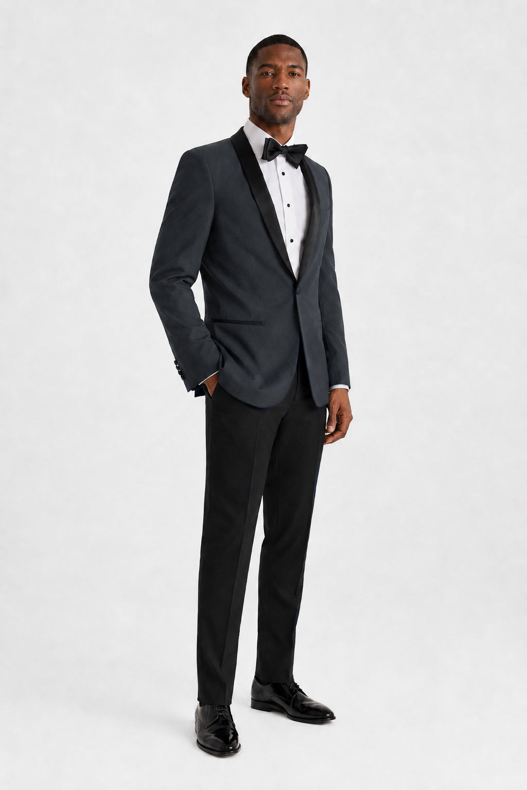 Steel Gray Shawl Tuxedo angle 2 | TuxKit Steel Gray Shawl Tuxedo angle 2