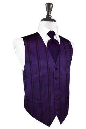 Amethyst Striped Satin Vest