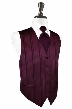 Berry Striped Satin Vest