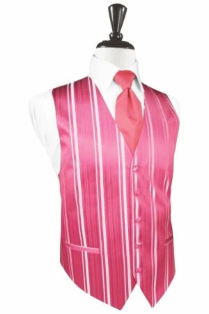Bubblegum Striped Satin Vest