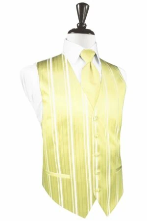 Canary Striped Satin Vest