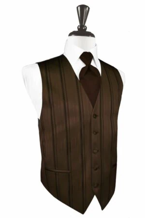 Chocolate Striped Satin Vest